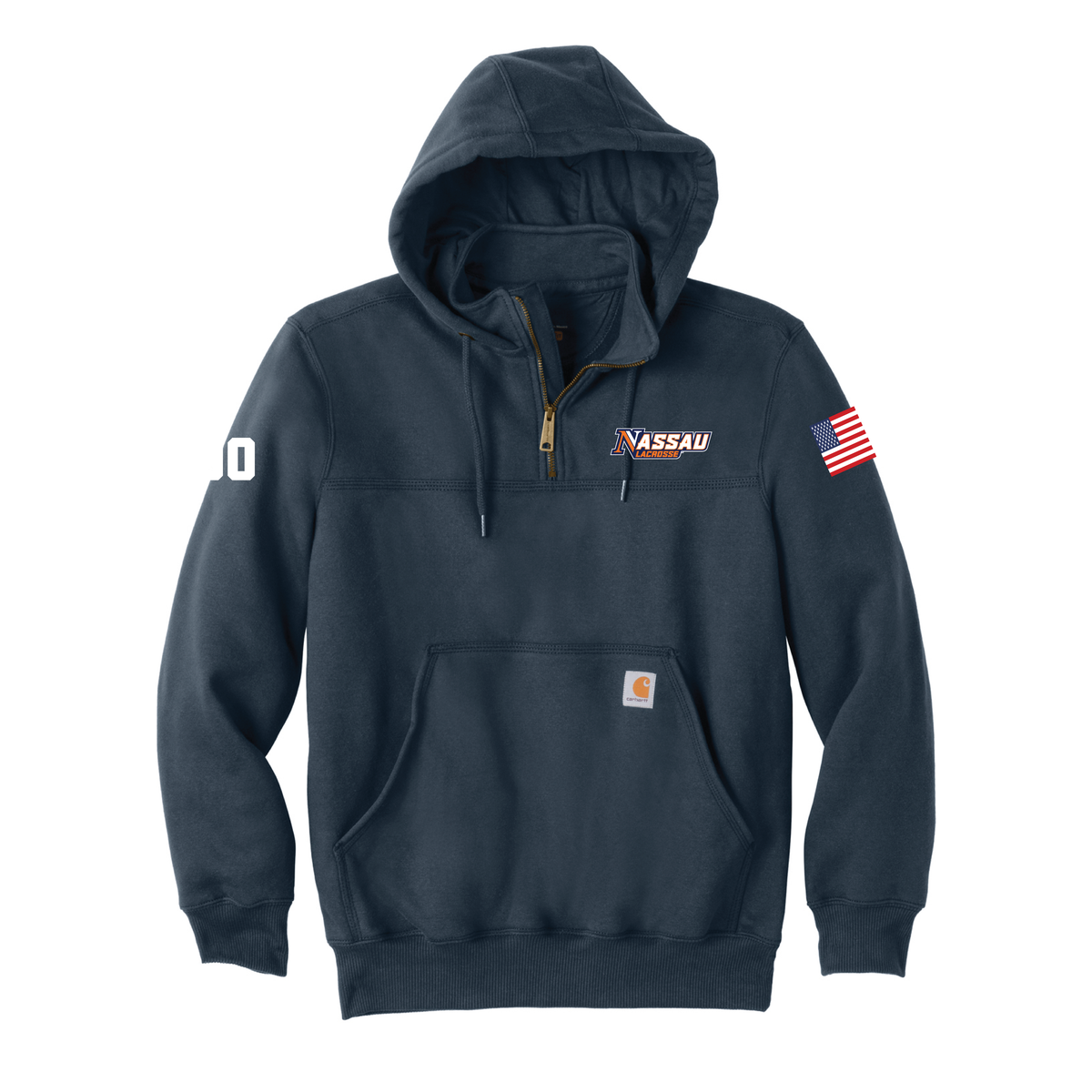 Nassau Lacrosse Carhartt® Rain Defender® Paxton Heavyweight Hooded Zip Mock Sweatshirt - CT100617