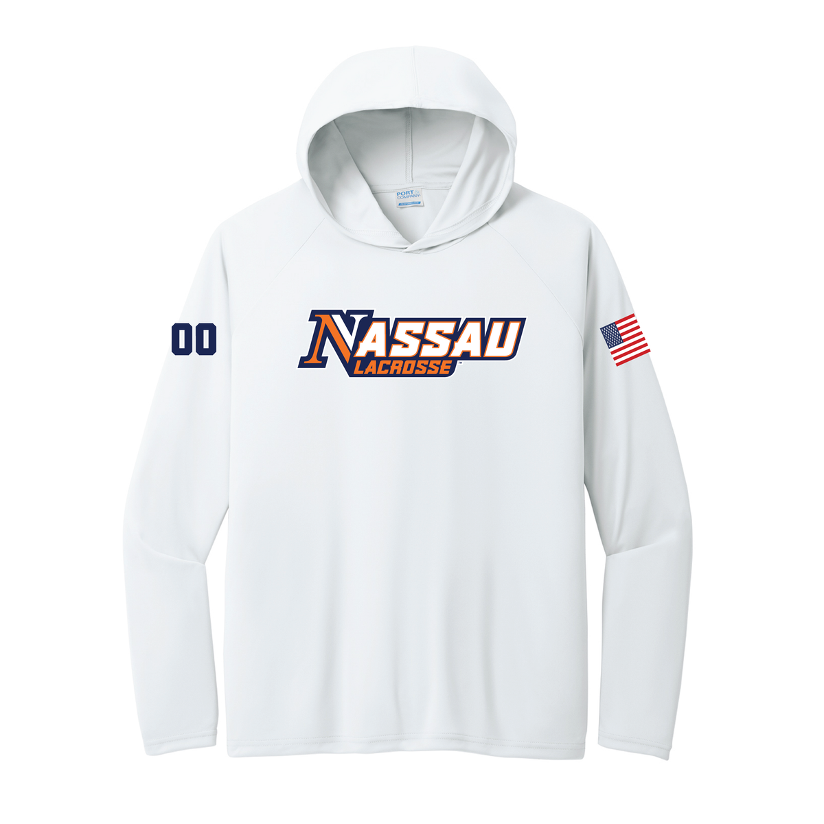 Nassau Lacrosse Port & Co® Performance Pullover Hooded Tee - PC380H